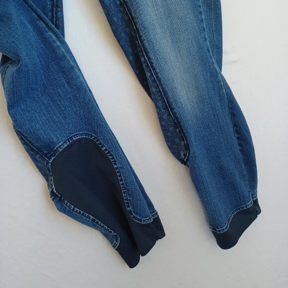 Ariat Riding Britches Blue Denim Jeans Straight Leg Jogger Womens size 36 Reg - Picture 12 of 14